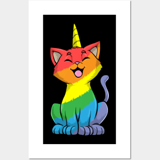 Cat as Unicorn with Color change Posters and Art